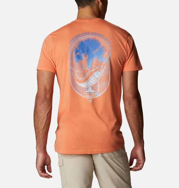 Columbia PFG T-Shirt Peach For Men's NZ57290 New Zealand